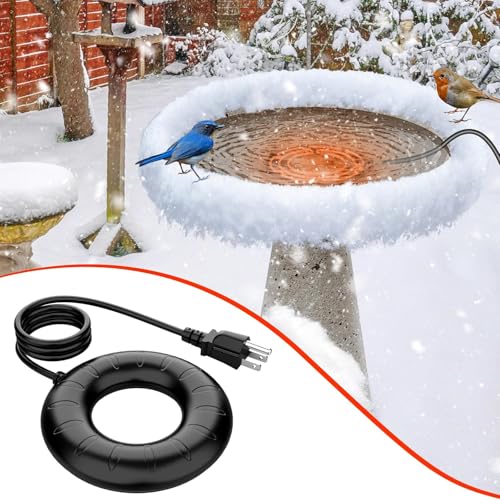 Bird Bath Heater, 70W 120V Automatic Birdbath Deicer for Winter, Outdoor Birdbaths and Animal Water Bowls, Chicken Coop Water Deicer, Cast Aluminum, 48±5°C Thermostat Control for Patio Garden