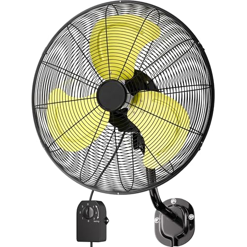 Uthfy 20 Inch Wall Mount Fan, Black
