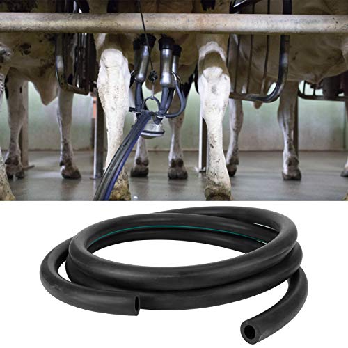 G3 / 8 Milking Machine Hose 3 Meter | Food - Grade Black Rubber Replacement Tube | Abrasion & Pressure Tolerant for Livestock Dairy Farm | Milk Collector to Bucket Pipe