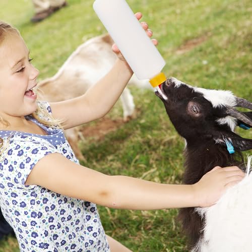 VOSAREA 1 Set Goat Feeding Bottles 400ml Plastic Lamb Milk Bottles Livestock Nursing for Farm Use