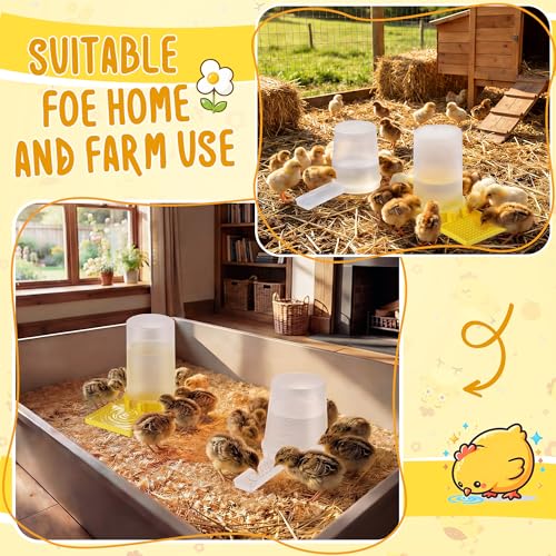 Feekoon 2Pack 400ml Quail Water Feeder, Anti Drowning Design, Ideal for Button Quail, Quails, Baby Chicks, Ducks, and Baby Birds, Safe and Durable Waterer, Easy to Install and Clean