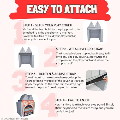 Couch Swag Play Panel for Childrens Foam Sofa Kids Couch (Firehouse) - style: Firehouse