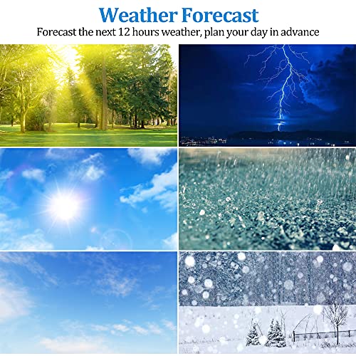Weather Station Wireless Indoor Outdoor Home Weather Stations with Atomic Clock, Digital Weather Thermometer, Temperature Humidity Monitor Weather Forecast Stations with Moon Phase