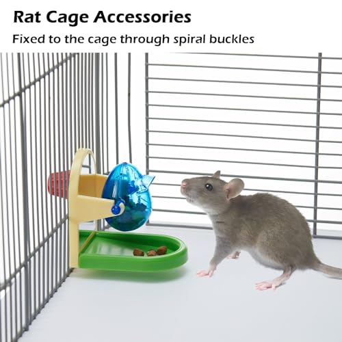 Rat Enrichment Foraging Toys, Interactive Puzzle Slow Feeder Treat Dispenser, Hanging Cage Accessories, Easy-Clean Rodent Toys for Rat Mice, Bird Foraging Toy for Parakeet Conure (1Pcs)