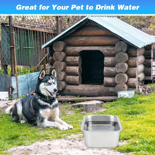 Bwogue Extra Large Dog Water Bowls - 1.25 Gallons, Stainless Steel, High Capacity for Large & X-Large Dogs - color: 1 Bowl, size: 1.25 Gallons