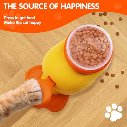 Interactive Cat Treat Dispenser, Slow Feeder Cat Puzzle Toy Duck Shaped Design