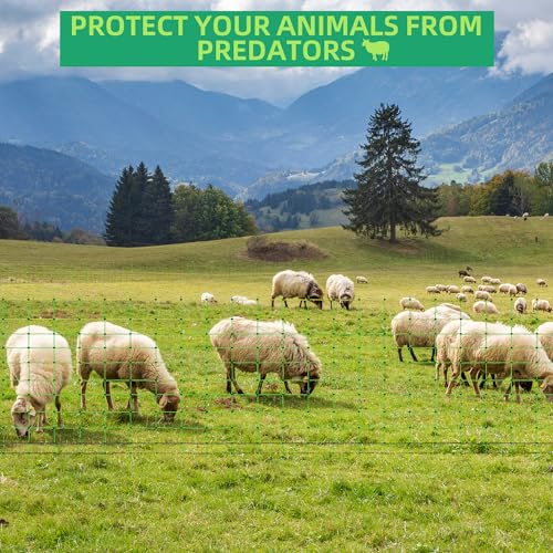 Electric Fence Netting, 42.5" H x 164' L, Portable Livestock Nets Mesh for Hog, Dogs, Deer, Goats, Larger Animals Electric Fencing for Backyards, Homesteaders, Farms, Ranches, Gardens - size: 42.5" H x 164' L Livestock