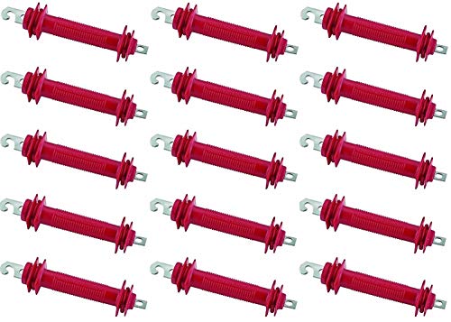Dare Products 503 "Old Faithful" Electric Fence Plastic Gate Handle, Hi-Impact Styrene, 4-3/4" Between Flanges, Heavy Stamped Steel Hook, Enclosed Spring Stretches 3-1/2", Red, (Pack of 15)