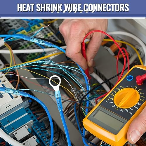 325PCS Marine Grade Heat Shrink Wire Connectors - Sopoby Electrical Connectors Kit of Tinned Red Copper, AWG 22-10 Waterproof Crimp connectors terminals Insulated Ring Fork Spade Butt Splices - size: 325 PCS Kit