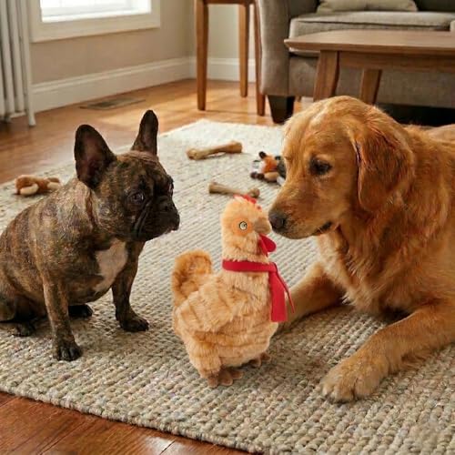 Fuzzl Plush Super Soft Cheeky Chicken - Golden Brown Dog Toy & Comforter β Cuddly Plush with Squeaker, Gentle Dog Toy for Puppies & Small to Medium Dogs - style: Golden Hen