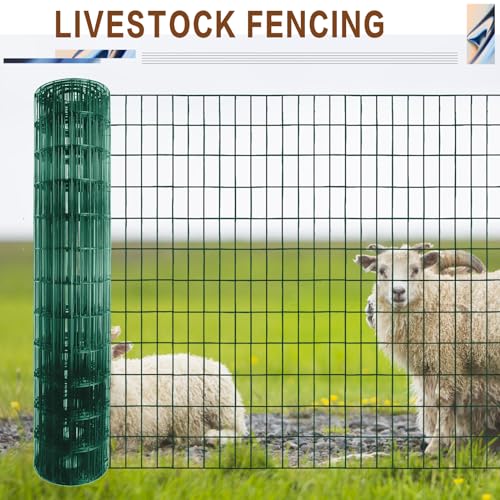 Tongmo 2 ft x 100 ft Green PVC Coated Welded Wire Fence, 16GA Garden Chicken Wire Fence Roll, Mesh Size 2" x 4" Hardware Cloth, Ideal for Yard Protection and Poultry Netting - color: Green, size: 2ft*100ft