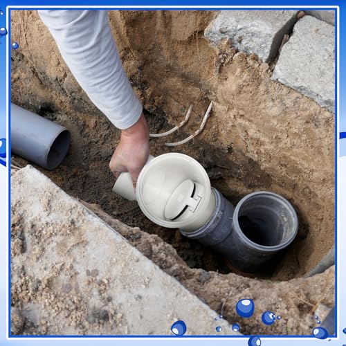 Tondiamo 6 Inch Backwater Valve Drain Backflow Preventer Valve Prevent Sewage and Rainwater from Flowing Back(White PVC) - color: White PVC, size: 6 Inch