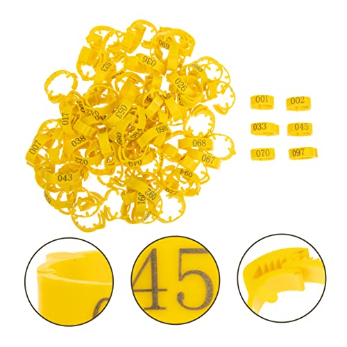 TOYANDONA Adjustable Chicken Leg Bands 1-100 Pcs Plastic Poultry Foot Identification Rings for Chicks Pigeons and Small Birds Sturdy Marking Tools Numbers