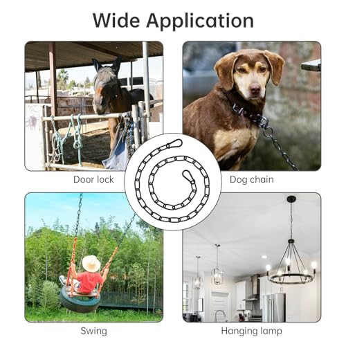 Gate Chain Lock for Outdoor Fence,304 Stainless Steel Gate Chain 39" x 5/32" with Both-Ended M5 Carabiners,Chain Link Latch Lock for Wooden Fence Pet Cages (39" x 5/32", Piece, 1) - size: 39" x 5/32"