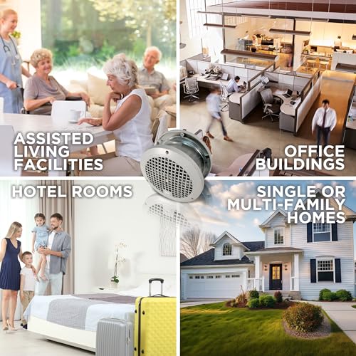 Suncourt ThruWall Room-to-Room Transfer Fan — Quiet Through Wall Vent Fan Improves Air Circulation Between Rooms 200-440 Sq. Ft. | 10’ Power Cord, 2-Speed (TW108) - size: Up to 192 CFM-Corded