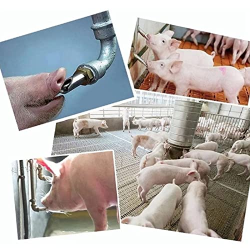 10Pcs pigs Nipple Waterer for Barrel Kit , Automatic pigs Nipple Waterer adjust avoid Leakage Nipple Drinker Feeder for Cattle Horses Pigs