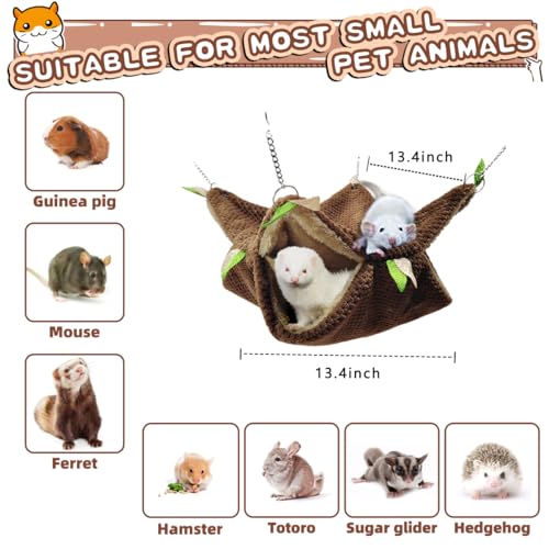 EAEDMY Ferret Rat Hammock Tunnel Toys Cage Accessories, Guinea Pig Hideout Tunnel, Warm Bed for Rat Ferret Guinea Pig Sleep Hide and Play (3.Hammock) - color: 3.Hammock