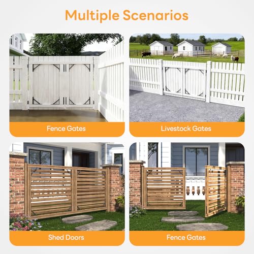 DIYHD 2 Pack Heavy Duty Anti-Sag Gate Kit, Adjustable Bracket Gate Frame Hardware for Wooden Fence or Patio, Fits 24"-60" Wide, Works with 2x4 Lumber (Wood Not Included) - size: Kit - 2 Packs (No Latch)