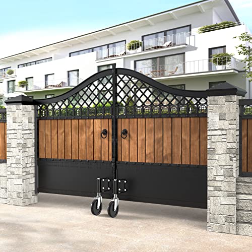 Ronlap Gate Caster Wheels Spring Loaded for Wooden Metal Tube Swing Fence Gates Heavy Duty Outdoor Farm Gate Roller, 250Lbs, Upgraded 5 Inches, 2 Pack - style: Upgraded 5 Inches Without Brake