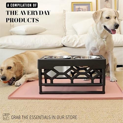 AVERYDAY 25oz Stainless Steel Dog Bowls Set, 2 Pack for Replacement Dogs Bowl Stand, 3.1 Cups Metal Dog Bowls, 6 Inch Small Medium Dogs Water Bowl for Raised Feeder with Opening 6.5-6.65" - size: Fit 6.5-6.65" Feeder Holes (3.1 Cups)