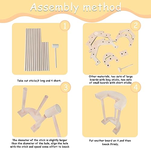 Wooden Chicken Perch (4 Pack), Jungle Gym Roosting Bar, Chicken Coop Accessories