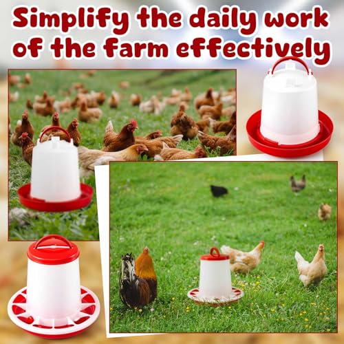 10 Pack Poultry Feeder and Drinker Sets 5 Pcs 1 L Hanging Drinkers and 2.2 lb Feeders for Chicks, Ducks, Geese, Turkeys, Coop & Brooder Use, Easy-Fill Design