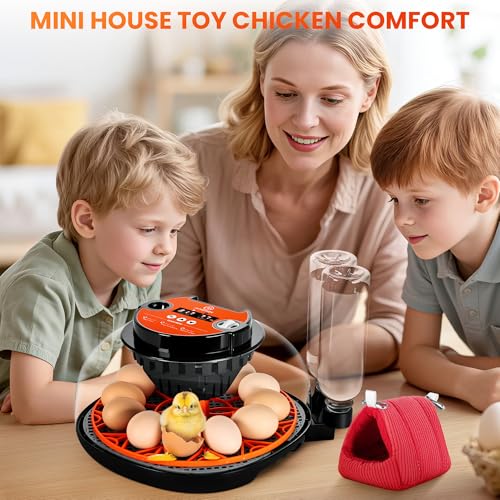 12 Egg Incubator for Hatching - Chicken, Duck, Quail & Goose β Automatic Egg Turner, Temperature & Humidity Control, Digital LED Display, Auto Water Refill System β Starter Kit with Plush Chick House