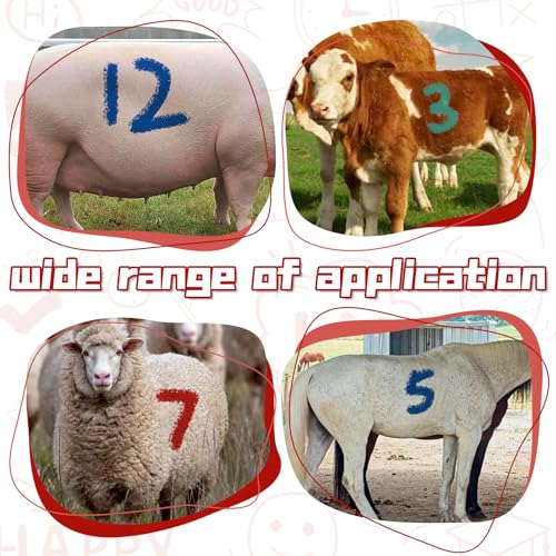 6PCS Livestock Marker Crayons Marking for Marking Animal Fur and Skin | Large Livestock Marker Crayon Pig Cow Goat Horse, Donkey, Waterproof Animal Skin Marking(2 Red, 2 Blue, 2 Green)