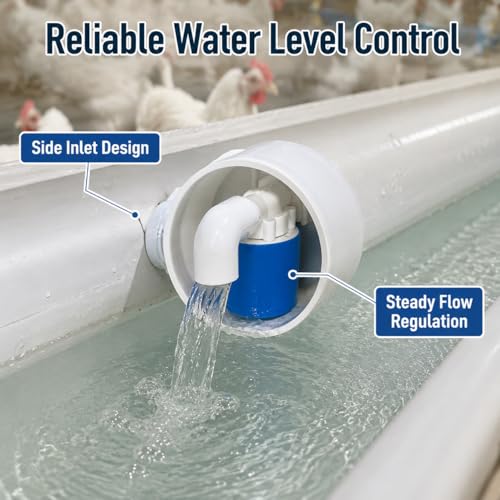 Livestock Waterer Trough Valve, Automatic Fill Inlet Controller, 3/4 Inch Hose Connection, Farm Water Valve, Side Water Inlet Float Valve