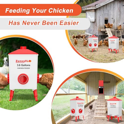 ZenxyHoC No Waste Chicken Feeders and Waterers - 6 Set with Water Cups | for Buckets Barrels Bins Troughs No Waste Chicken Feeder - size: 6 Ports and 6 Cups