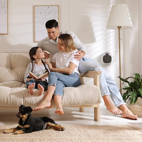 Good Housekeeping Wall-Mount Indoor Mini Space Heater w/ Thermostat & Remote, 750W, White - color: White