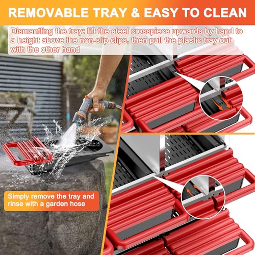 ZenxyHoC Two-Tier Chicken Nesting Boxes, Metal Chicken Egg Laying Box with Swing Perch and Rollout Egg Collection for Chicken Coop Red 6 Compartments - size: 6 Compartments