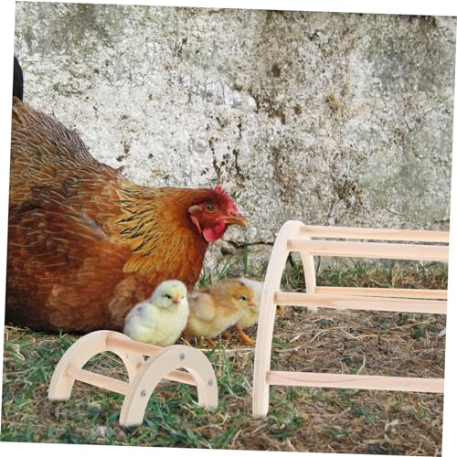 VICASKY 4pcs Wooden Chicken Training Perch Set Adjustable Chicken Ladder and Roosting Stand for Hens Compatible PET and Parrots
