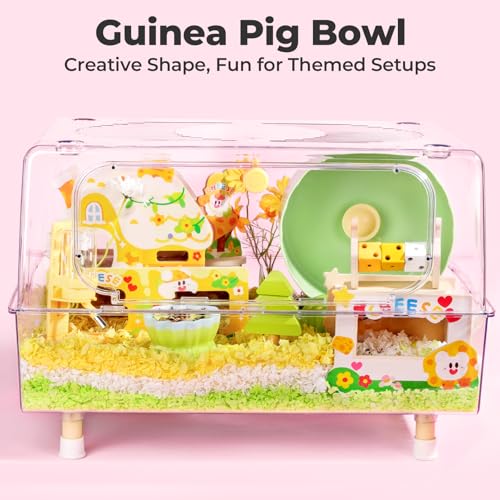 mini&moe Hamster Food Bowl - Ceramic Guinea Pig Bowl Anti-Turning Small Pet Food Feeding Dish for Rabbit Rat Gerbil Mouse Chinchilla - color: Green
