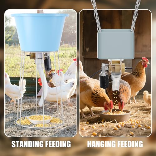 Automatic Poultry Feeder,16 Groups Automatic Chicken Feeder,Timed Feeder for Chickens, Ducks, Geese, Pigeons, Dogs, Fish, Cat