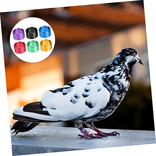 Kisangel 18pcs Multi Aluminum Foot Bands Bird Leg for Identification and Loss Suitable for Pigeons Quails and Poultry Random Color