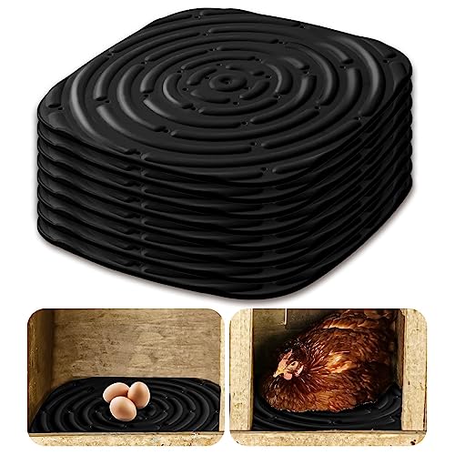 4pcs Chicken Nest Mat, Washable Poultry Nesting Box Pads PVC Water Proof Egg Collector Protector Liners for Laying Eggs Chicken Coop (Black) - color: Black