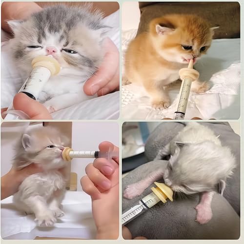 6PCS Pet Feeding Nipple Silicone Feeding Teats for Kittens and Puppies Small Animals Pet and Wild Animals Silicone Feeding Nipple Bowl (Without Syringes Only Nipples)