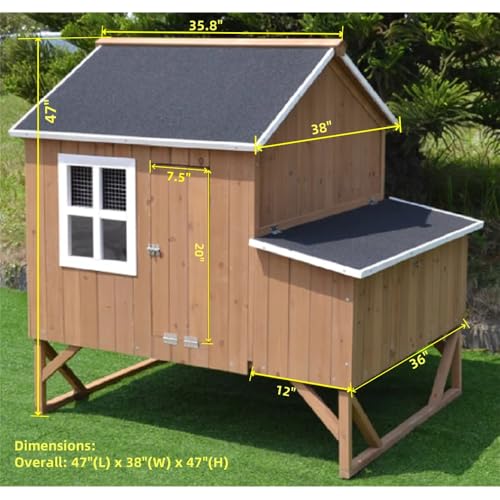 Deluxe Large Wood Chicken Coop Backyard Hen House 4-8 Chickens with 3 Nesting Box
