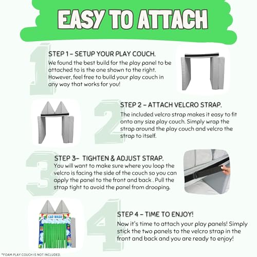 Couch Swag Play Panel for Childrens Foam Sofa Kids Couch (Car Wash) - style: Car Wash