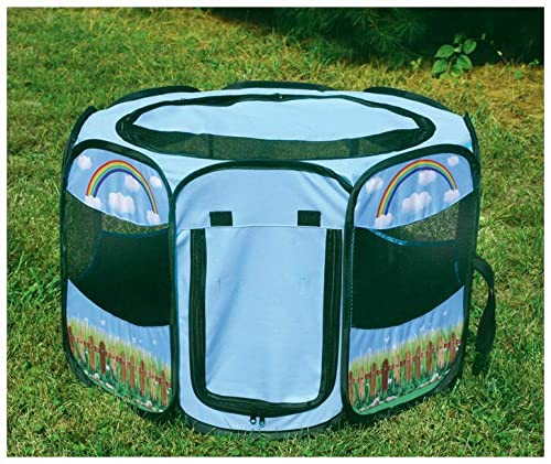 Pet Portable Foldable Play Pen Exercise Kennel Dogs Cats Indoor/outdoor tent for small medium large pets Animal Playpen with Pop up mesh cover great for travel LARGE,BLUE/GREEN - style: Large