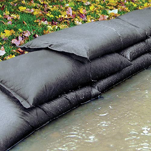 PIG Water Barrier - Sandless Sandbags for Flooding - 5 Pack - 24" L x 12" W x .25" H Water Diverter - PM50415