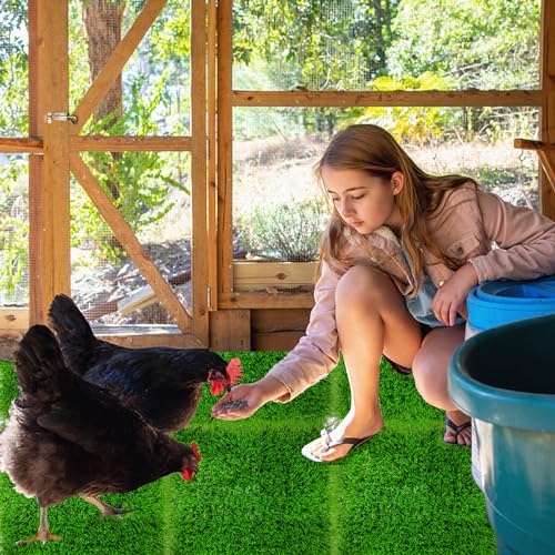 6 Pack Chicken Nesting Pads-12×12", Artificial Thicken Washable Grass Nesting Box Liners Pads Reusable Laying Eggs Bedding for Chickens Coop Pet Indoor Outdoor