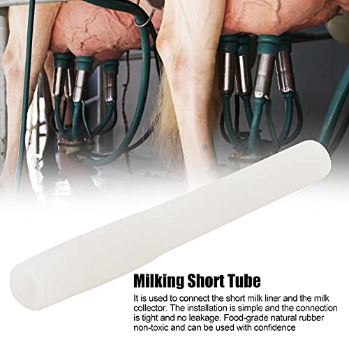Food Grade Rubber Milking Short Tube Pipe Set 4 Pcs White Milk Tubing fit for Dairy Farm Machine Parts Udder Care - color: White short milk tubes (4 in a pack)