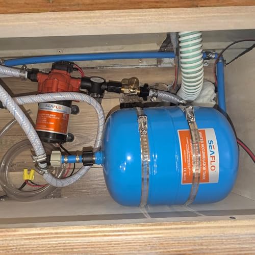 SEAFLO 2 Gallon Pre-Pressurized Accumulator Expansion Tank – Reduces Pump Cycling, Smooth Water Flow, 87 PSI, 3/4" MNPT, Compact Design for RV, Marine, Boat & Off-Grid Systems – 4-Year Warranty - style: 2 Gal (8 L)
