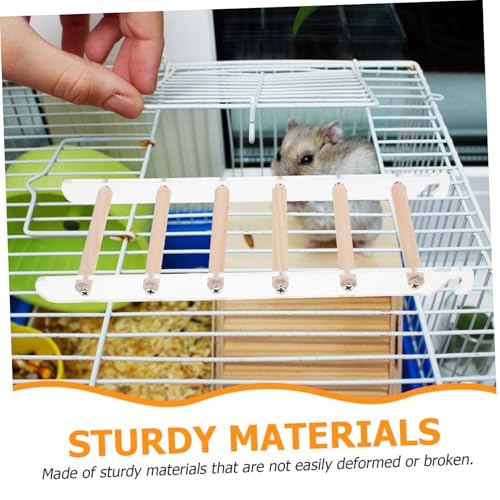 UKCOCO Parrot Ladder Toy for Small Birds Climbing Step Ladder Hooks for Cage Sturdy Bird Perch and Exercise Toy for Parakeets Cockatiels Lovebirds