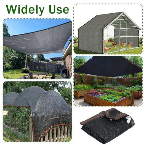 19.7 * 6.6 FT Chicken Coop Cover UV 90% Shade Cloth Kit for Block Summer Sun Protection Cages Cover - Extra Length Shade Netting for Full Roof Coops, Outdoor Garden Patio Yard Plants Chicken Run Pen