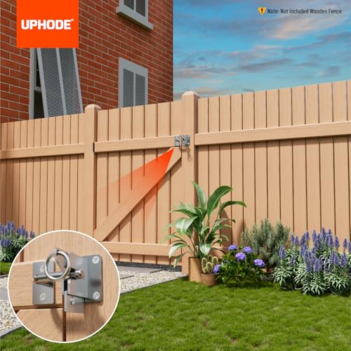 Heavy Duty Self Locking Fence Gate Lock Latch Stainless Steel, Wooden Post Mount Gate Door Latch Matte Silver 1Pack - color: Silvery White