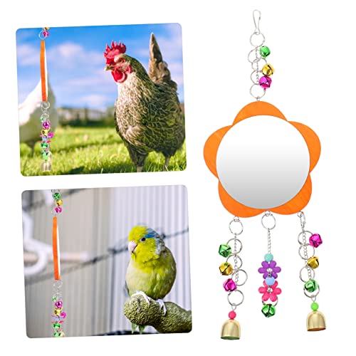 VICASKY 1pc Chicken Mirror Toy Beak Grinding Swing Mirror for Hen Coop Playtime and Cage Decoration Easy to Install for Birds and Livestock