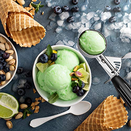TOPKITCHEN Commercial-Grade Ice Cream Scoop 1 oz, 18/8 Stainless Steel Cookie Scoop with Plastic Handle, Portion Control Disher Scoop for Bakeries,Restaurants & Dessert Shops, #30, Black - size: 1 oz - Black